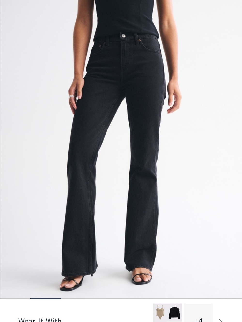 Abercrombie & Fitch Black High-Rise Flare Jeans